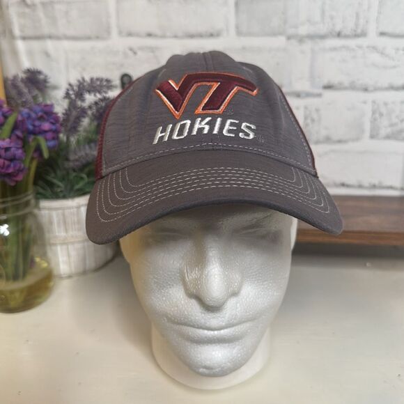 VA Tech Hokies Maroon and Gray Cap, Top of The World, One Fit - Picture 3 of 7